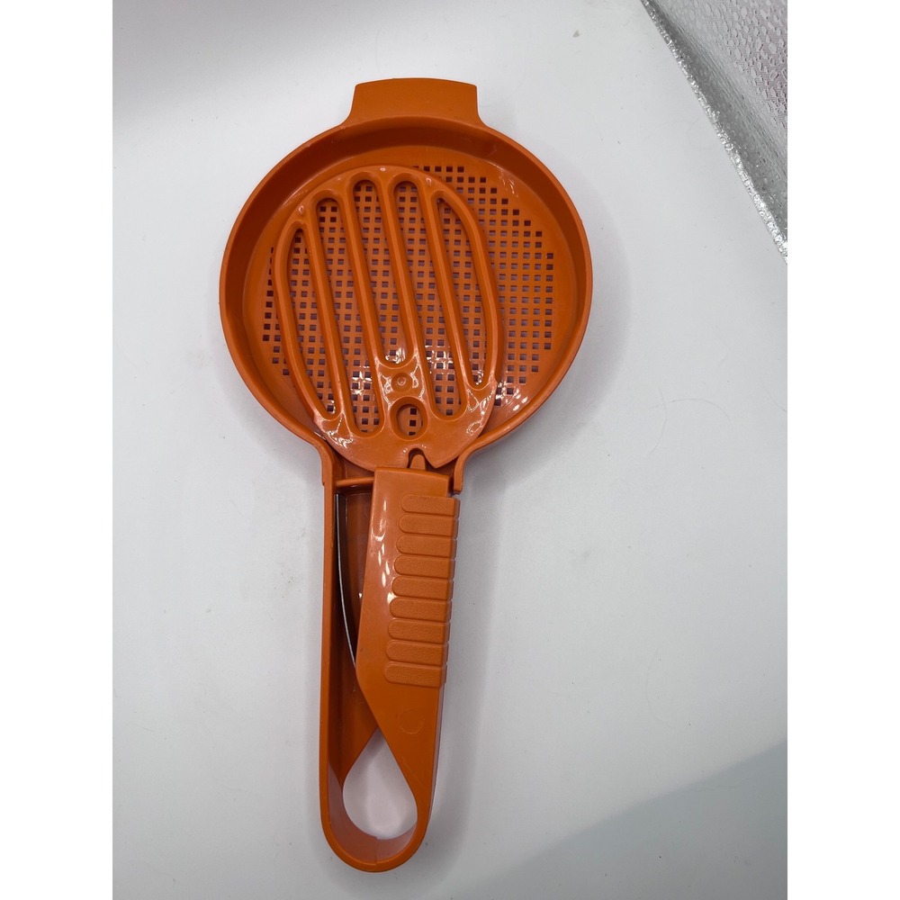 Vintage Tupperware Sift-It Paddle #1689 Harvest Orange No Lid MCM Kitchen Tools
